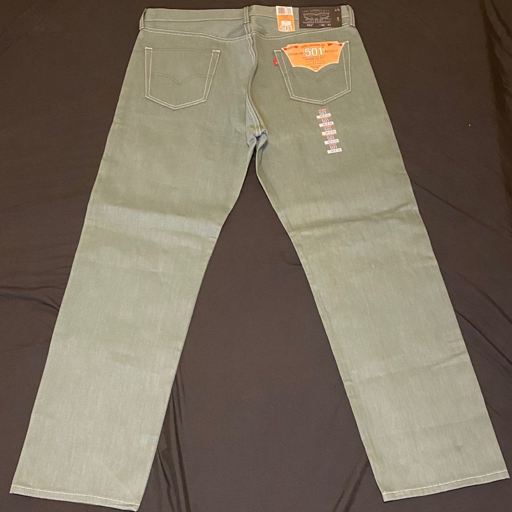 Green 501 Levi Jeans